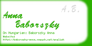 anna baborszky business card